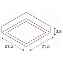 SLV LED Wall / Ceiling luminaire SENSER 24 CW, square, 15W, 1200lm, IP20, white, 4000K