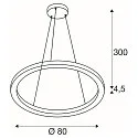 LED Pendant luminaire ONE 80 PD DALI UP/DOWN, CCT switch, 3000/4000K, 615/635lm, black