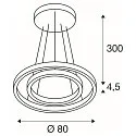 SLV LED Pendant luminaire ONE DOUBLE PD DALI UP/DOWN, CCT switch, 3000/4000K, 1050/1060lm, white
