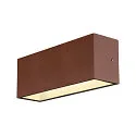 SLV LED Outdoor Wall luminaire SITRA L WL UP/DOWN, CCT switch, 3000/4000K, rust coloured