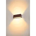 SLV LED Outdoor Wall luminaire SITRA L WL UP/DOWN, CCT switch, 3000/4000K, rust coloured