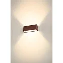 SLV LED Outdoor Wall luminaire SITRA L WL UP/DOWN, CCT switch, 3000/4000K, rust coloured