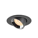 SLV LED Ceiling recessed luminaire NUMINOS® GIMBLE XS, 2700K, 55°, black/chrome