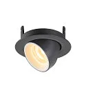 SLV LED Ceiling recessed luminaire NUMINOS® GIMBLE XS, 3000K, 20°, black/white