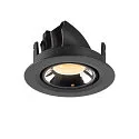 SLV LED Ceiling recessed luminaire NUMINOS® GIMBLE XS, 3000K, 55°, black/chrome