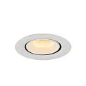 SLV LED Ceiling recessed luminaire NUMINOS® GIMBLE XS, 3000K, 40°, white