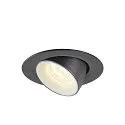 SLV LED Ceiling recessed luminaire NUMINOS® GIMBLE XS, 4000K, 40°, black/white