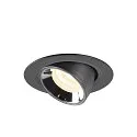 SLV LED Ceiling recessed luminaire NUMINOS® GIMBLE XS, 4000K, 40°, black/chrome