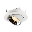 SLV LED Ceiling recessed luminaire NUMINOS® GIMBLE S, 3000K, 55°, white/chrome