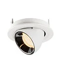 SLV LED Ceiling recessed luminaire NUMINOS® GIMBLE S, 3000K, 55°, white/chrome