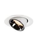 SLV LED Ceiling recessed luminaire NUMINOS® GIMBLE M, 2700K, 20°, white/chrome