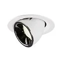 LED Ceiling recessed luminaire NUMINOS® GIMBLE M, 4000K, 55°, white/chrome