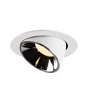 SLV LED Ceiling recessed luminaire NUMINOS® GIMBLE XL, 3000K, 40°, white/chrome