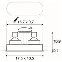 Ceiling recessed luminaire HORN double QPAR51, 25W, black