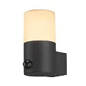 SLV Wall luminaire GRAFIT, E27, round, sensor, anthracite