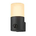 SLV Wall luminaire GRAFIT, E27, round, sensor, anthracite
