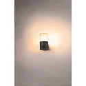 SLV Wall luminaire GRAFIT, E27, round, sensor, anthracite