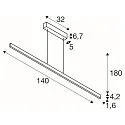SLV Pendant luminaire ONE LINEAR 140 PHASE up/down, 35W, 2700/3000K, brass