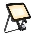SLV LED Wall / Ceiling luminaire FLOODI L, 48W, 3000K, 100°, anthracite/transparent