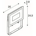 SLV LED Wall / Ceiling luminaire FLOODI L, 48W, 3000K, 100°, anthracite/transparent