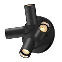SLV wall and ceiling luminaire ASTO TUBE CW QUADRUPLE 4 flames, round, cardanic swivelling GU10 IP20, black dimmable
