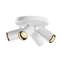 SLV wall and ceiling luminaire ASTO TUBE CW QUADRUPLE 4 flames, round, cardanic swivelling GU10 IP20, white dimmable