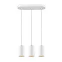 pendant luminaire ASTO TUBE 3 flames, rigid, long GU10 IP20, white dimmable