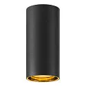 downlight ASTO TUBE cylindrical, rigid, surface-mounted version GU10 IP20, black dimmable