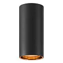downlight ASTO TUBE cylindrical, rigid, surface-mounted version GU10 IP20, black dimmable