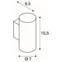wall luminaire ASTO TUBE down, 1 flame, cylindrical, rigid GU10 IP20, black dimmable