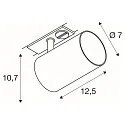 1-phase spot ASTO TUBE round, cardanic swivelling GU10 IP20, black dimmable