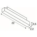 SLV track spot IN-LINE 22 DALI 48V rigid, DALI controllable IP20, white dimmable
