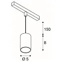 pendant luminaire NUMINOS® XS 48V 55° for VDU workstation, DALI controllable IP20, black matt dimmable