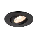SLV ceiling recessed luminaire UNIVERSAL DOWNLIGHT MOVE PHASE swivelling, set of 12 IP20, black dimmable