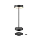 battery table lamp VINOLINA 2-CCT 2-fold, cylindrical, CCT Switch, with touch dimmer, with charging station IP54, black dimmable
