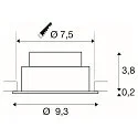 SLV ceiling recessed luminaire NEW TRIA® 75 round IP20, white dimmable