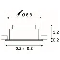 ceiling recessed luminaire NEW TRIA® UNIVERSAL square IP20, white dimmable