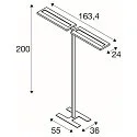 SLV floor lamp WORKLIGHT PRO IP20, black dimmable
