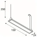SLV pendant luminaire WORKLIGHT PRO up / down, DALI controllable, UGR < 19 IP20, grey dimmable