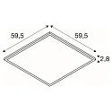 SLV ceiling luminaire PANEL V 600 DALI DALI controllable, CCT Switch, UGR < 19 IP54 / IP40, white, lacquered dimmable