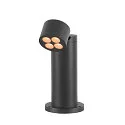SLV socket luminaire R-CUBE 35 round, CCT Switch, cardanic swivelling IP65, anthracite dimmable