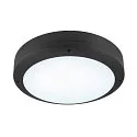 SLV wall and ceiling luminaire OUTDOOR BULKHEAD V 360 CCT Switch, impact resistant, switchable IP65, black, lacquered 