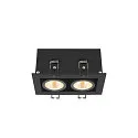ceiling recessed luminaire KADUX DOUBLE square IP20, black dimmable
