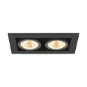 ceiling recessed luminaire KADUX DOUBLE square IP20, black dimmable