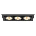 SLV ceiling recessed luminaire KADUX TRIPLE square IP20, black dimmable