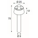 SLV outdoor floor lamp PHOTONI 75 impact resistant, conical E27 IP65, rust dimmable