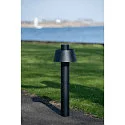 SLV outdoor floor lamp PHOTONI 75 impact resistant, conical E27 IP65, black matt dimmable