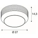 SLV wall and ceiling luminaire PANTILO ROPE 27 cylindrical E27 IP20, gold dimmable