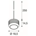 pendant luminaire PANTILO ROPE 19 E27 IP20, silver dimmable