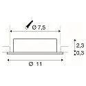 SLV ceiling recessed luminaire NEW TRIA® 75 XL round GU10 IP20, black